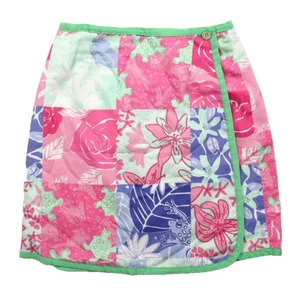 Girl's 10 Lilly Pulitzer Frog/Turtle/Floral Print Patchwork Wrap Skirt - Picture 1 of 5