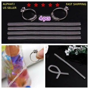 4) pcs Invisible Ring Resizer Fitter Jewelry Size Reducer Spacer Guard Adjuster - Picture 1 of 7