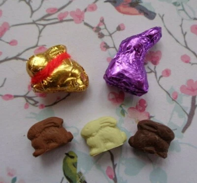 1:12 Dolls House Miniature 'Easter Chocolate Bunny Egg Set' Handmade - Image 1 of 4
