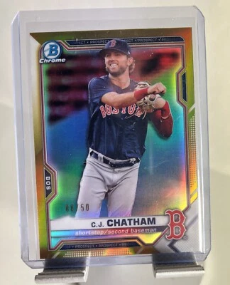 2021 Bowman Chrome C.J. Chatham Gold Refractor 8/50 - Image 1 of 2