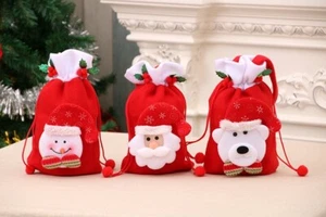 12 PCS Christmas Candy Gift Bags Santa Snowman Cookies Pouches Tree Decor mixed - Picture 1 of 4