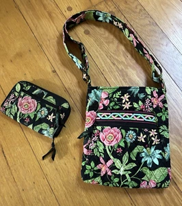 Vera Bradley Women's Cotton Hipster Crossbody Purse & Matching Wallet Botanica - Picture 1 of 4