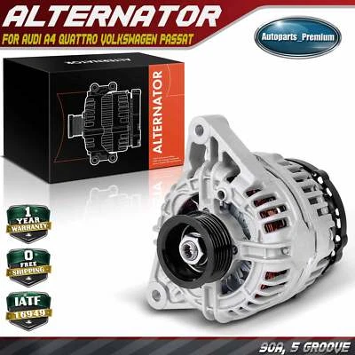 Alternador para Audi A4 Quattro Volkswagen Passat 90A 12 voltios CW polea de 5 ranuras Foto 1 de 4