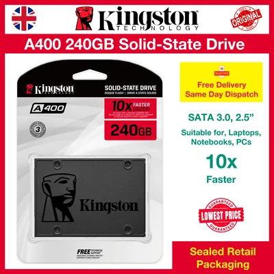 Kingston A400 240GB SATA III 2.5" SSD, SA400S37/240G, Free Delivery - Image 1 of 4