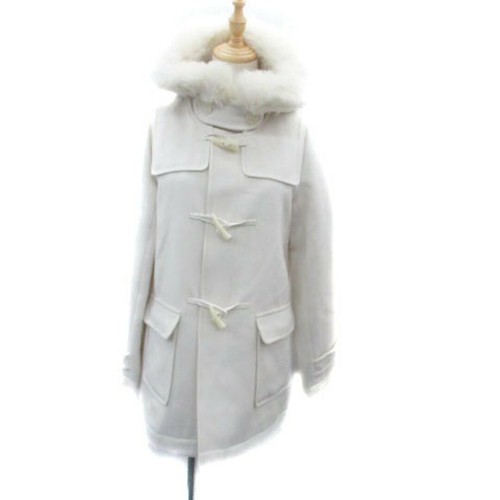 OFF WHITE Dazzlin cappotto piumino mezza lunghezza pelliccia sintetica M bianco sporco HO14 usatod4445ad9e4403