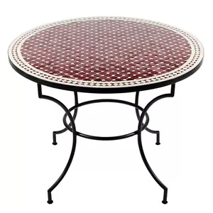Marokkanischer MOSAIKTISCH "SUSAT" Gartentisch Eßtisch Mosaik Tisch rund ø 100cm - Bild 1 von 5