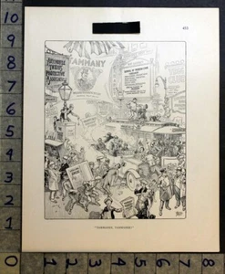 1919 TAMMANY POLITICAL SATIRE WILLIAM RANDOLPH HYLAN HARRY DART ART PRINT FC5082 - Picture 1 of 1