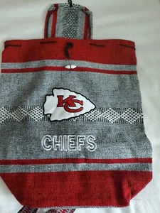 Kansas City Chiefs Backpack Carpet Blanket Rug Bag Boho Hippie Red & Wht Logo - Picture 1 of 3