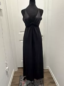 Miss Elaine VTG Nightgown Black 70s Keyhole Small/Medium - Picture 1 of 12