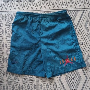 Air Jordan Nike Flight Shorts Teal Youth Small Vintage 80s 90s - Picture 1 of 2
