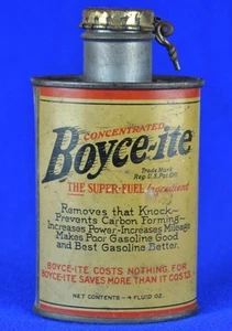 VINTAGE c1920's BOYCE-ITE SUPER FUEL INGREDIENT CAN - GAS & OIL ADVERTISING CAN - Picture 1 of 6