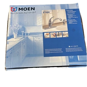 MOEN Low-Arc Single-Handle Kitchen Faucet + Side Sprayer 87480 - Picture 1 of 10
