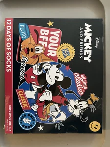 New Disney  Mickey Mouse And Friends 12 Days of Socks  KIDS SHOE Size 4-7 - Picture 1 of 2