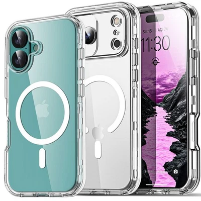 Wholesale For iPhone 17 Pro Max 16 15 14 13 12 Shockproof Clear Magnetic Cover - Image 1 of 4