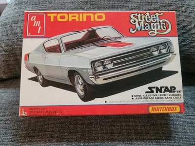 AMT MATCHBOX STREET MAGIC FORD TORINO MODEL KIT SNAP FIT 1:43 Unbuilt - Image 1 of 4