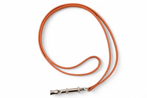 HERMÈS Hermes Cher Collana Metallo Sifre Fischietto per Cani Fischietto per Cani Arancione