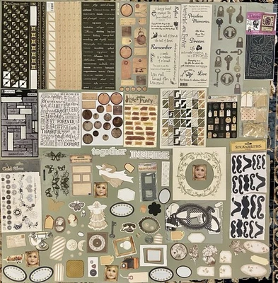 Lot of Vintage Style Scrapbook Card-making Stickers & Die Cuts! Sticko, K & Co - Image 1 of 4