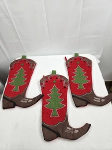 Hobby Lobby Weihnachtsbaum Cowboystiefel Weihnachtsstrümpfe rot Filz Kunstleder - Bild 1 von 10