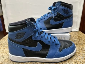 Nike Jordan 1 Retro OG High Dark Marina Blue White Black (555088-404) M Size 12 - Picture 1 of 7
