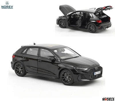 AUDI RS3 RS 3 A3 2025 Myth Black Metallic - Nero Norev 188388 Die Cast 1:18 New - Immagine 1 di 4