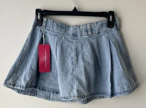 Shein Icon Denim Jeans Plissee kurzer Rock Stretch Gr. 27 - Bild 1 von 3
