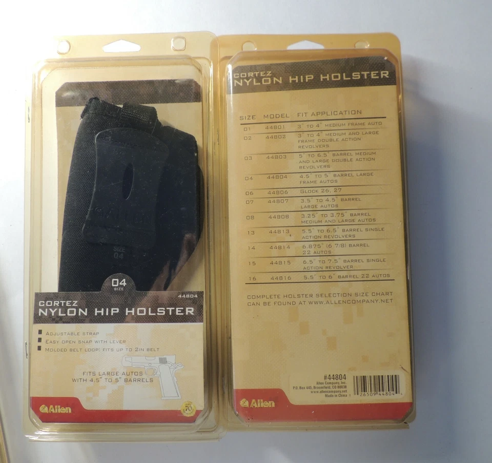 Funda de cadera de nailon Allen Cortez 44804 talla 4 se adapta a barriles de 4,5 - 5" nueva en paquete Foto 1 de 1