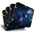 Set of 4 Square Coasters - Space Planets Solar System  #12902