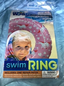 Aqua World Tubo Pneumatici Bambini Età 3-6 Anello Nuoto Gonfiabile Estivo Piscina Esterno/Nuovo - Foto 1 di 2