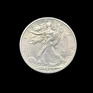 American silver half dollar 1942-S Silver Walking Liberty (BU) - Picture 1 of 2