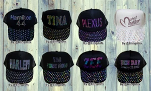 Cappellino bling personalizzato, cappello paillettes scintillante glitter, cappello scintillante, berretto logo personalizzato - Foto 1 di 2