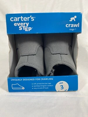 Carter's Every Step Boy's  Ankle Boot-Stage 1 Crawl - Grey Size 3 - Image 1 of 4