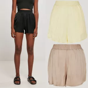 Urban Classics Ladies Viscose Satin Resort Shorts Hose Short Sports - Picture 1 of 21