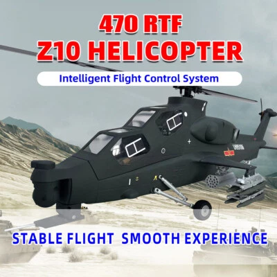Modelo a escala de helicóptero Roban 470 tamaño CAIC Z-10 Fiery Thunderbol 2 hojas RTF RC Foto 1 de 4