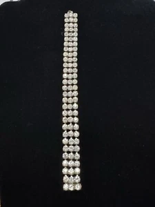 Vintage Czecho Tschechisch Klar Strass 3 Reihen Tennis Armband 7" - Bild 1 von 10