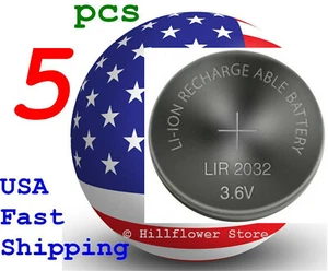 5 pcs TTT LIR2032 2032 Bulk 3.6V Rechargeable LIR Genuine Lithium Battery - Picture 1 of 6
