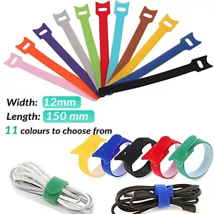 Double Self-adhesive Sided Cable Ties Strap Reusable Strapping luggage 12mm wide - Picture 1 of 18