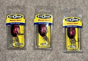 3 lures storm wiggle wart 2" bass crankbait 3/8oz red craw crayfish Free Ship - Picture 1 of 2