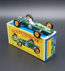 1960s Matchbox Lesney Series No 19 Lotus Racing Car In Original Box 