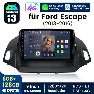 Autoradio Für Ford Kuga II 2012-2018 Escape DAB+ Android 13 Navi CarPlay 64G KAM - Bild 1 von 4