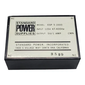 Standard Power ESP 5-1000 Input: 115V 47-400Hz Output: 5V/1 AMP CMN 3529 - Picture 1 of 5