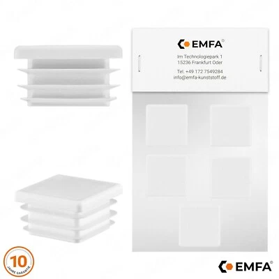 EMFA Tappi a lamelle Plastica Quadrati Alettati Puntali Gommino Tubolare mobilia