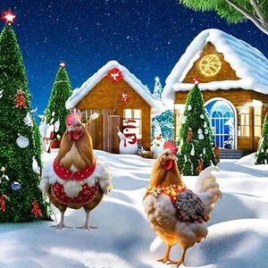 Acrylic Chicken Ground Plug Christmas Double-decoration DCJ012 - Photo 1 sur 12