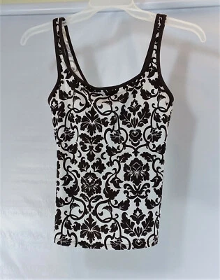 CROFT & BARROW BATHING SUIT SEPERATE (TOP), LINED, WHITE & CHOCO BROWN - Image 1 of 3