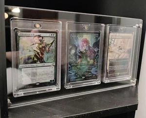 Trading Card Display Case 3 Pokemon Acrylic TCG Sport Frame + 3 Magnetic Holders - Picture 1 of 11