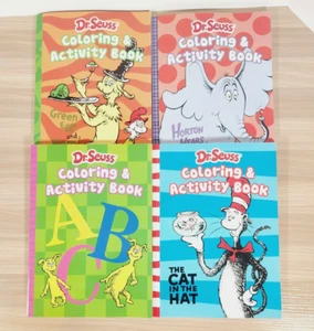 Dr. Seuss Coloring and Activity Books Lot Of 4 Green Eggs & Ham Cat In The Hat - Picture 1 of 9