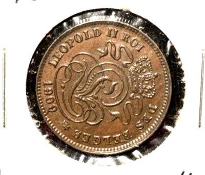 Belgium 1909 2 centimes KM 36 AU - Image 1 of 2