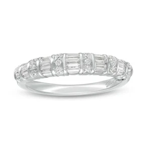Marilyn Monroe 1.2CTW White Baguette Cut CZ Wedding Band Ring In Sterling Silver - Picture 1 of 3
