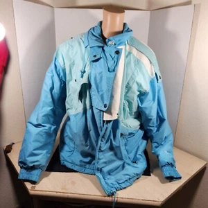 Vintage Robbe Skiwear Women's Sz M/L Blue Winter Ski Snowboard Thinsulate Jacket - Picture 1 of 24