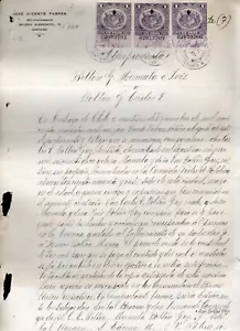 CHILE STEUERBELEG 1922 EINNAHMEMARKEN - Bild 1 von 2