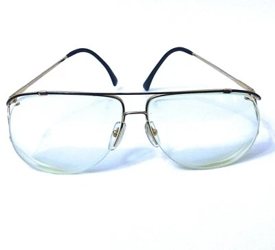 DE COLECCIÓN ENCANTADORAS GAFAS MARCO AVIADOR DORADO/NEGRO 4908 64/13/130 DE GRAN TAMAÑO Foto 1 de 4